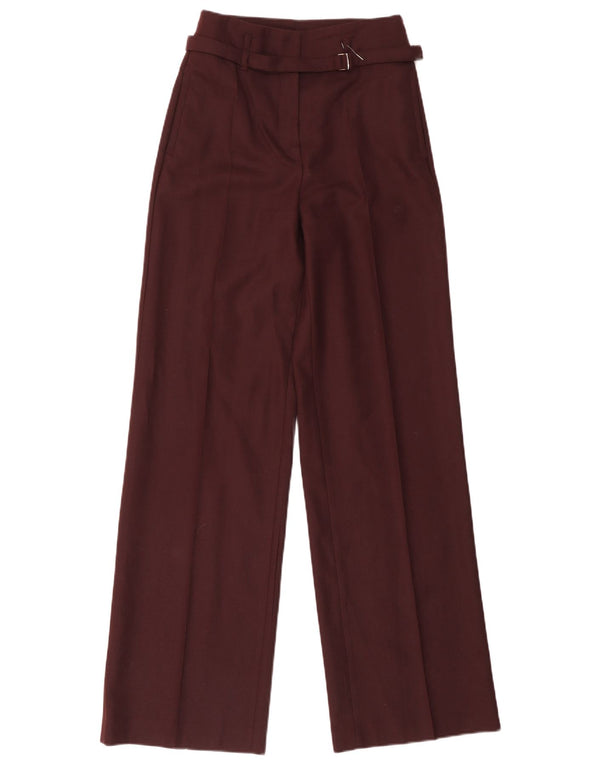 Massimo Dutti Kvinder Casual Bukser med brede ben EU 36 XS W26 L33 Burgundy