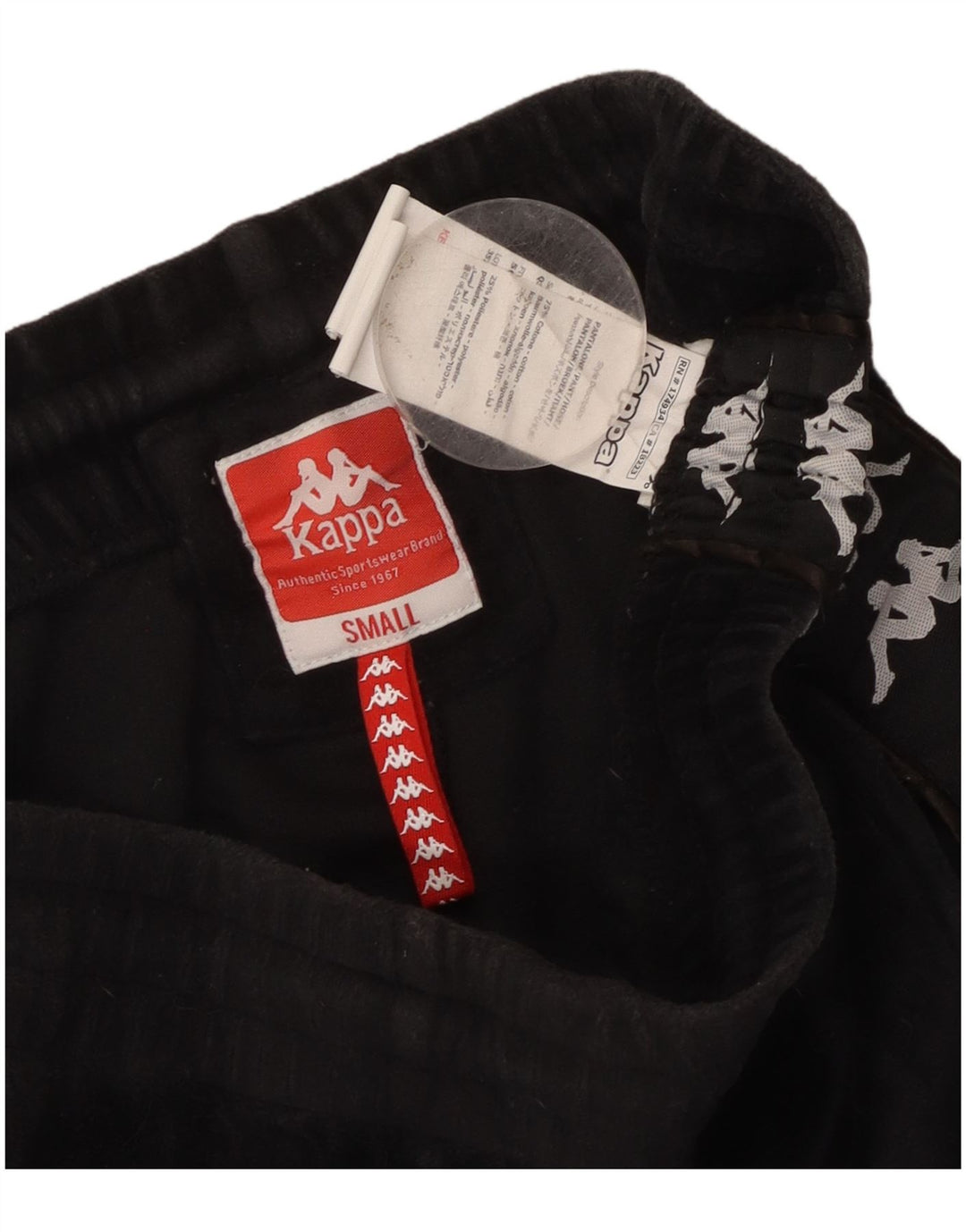 Kappa Graphic Tracksuit Bukser til kvinder UK 10 Small Black Bomuld