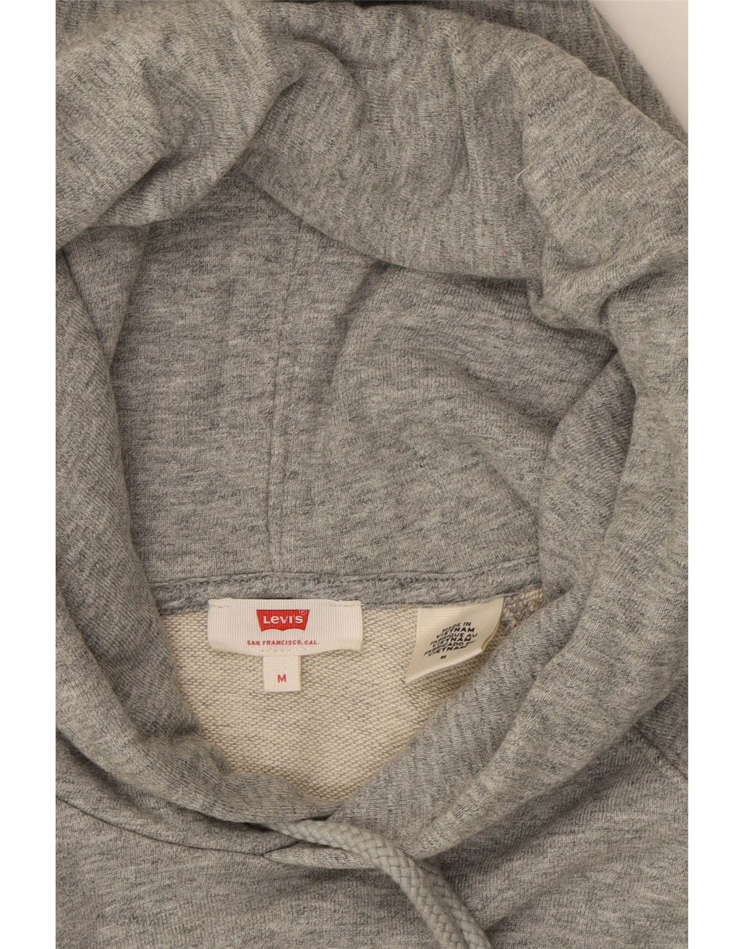 LEVI'S Womens Graphic Hoodie Jumper UK 14 Medium Grey Cotton Vintage Levi's and Second-Hand Levi's from Messina Hembry 
