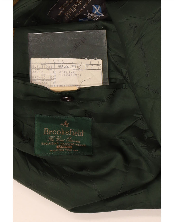 Brooksfield Herre 2-knaps blazerjakke IT 50 Stor grøn ternet uld