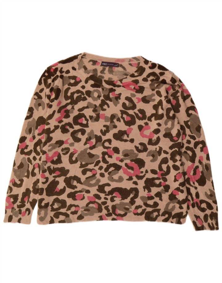 Marks & Spencer Dame Boat Neck Jumper Sweater UK 16 Large Beige
