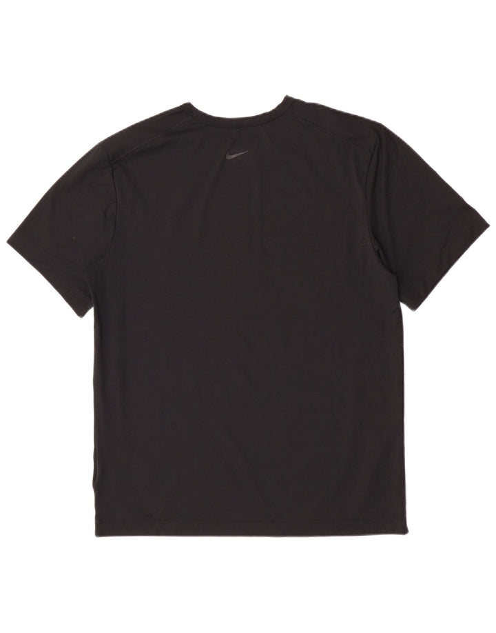 Nike Herre Dri Fit Grafisk T-Shirt Top Medium Sort Polyester