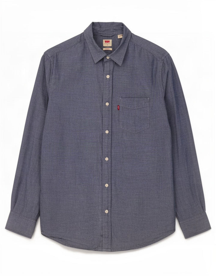 Levi's Herre Standard Fit skjorte Stor marineblå bomuld