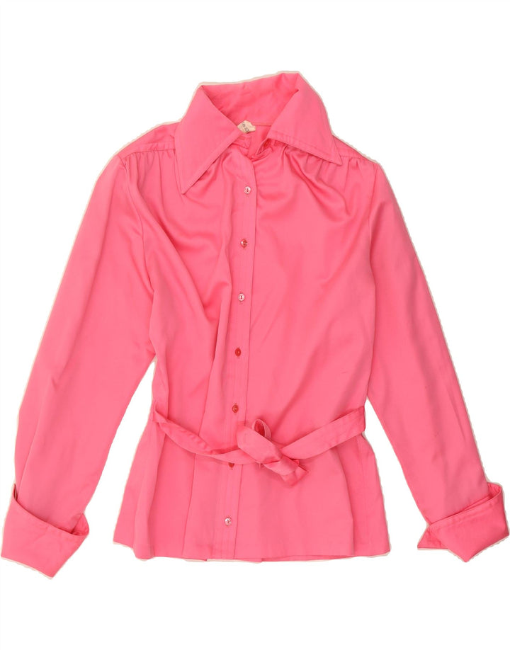 VINTAGE Womens Shirt Blouse EU 40 Medium Pink Polyester Vintage Vintage and Second-Hand Vintage from Messina Hembry 