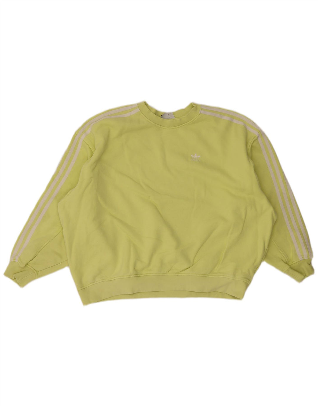 Adidas Dame Oversized Sweatshirt Jumper UK 10 Lille Gul Bomuld