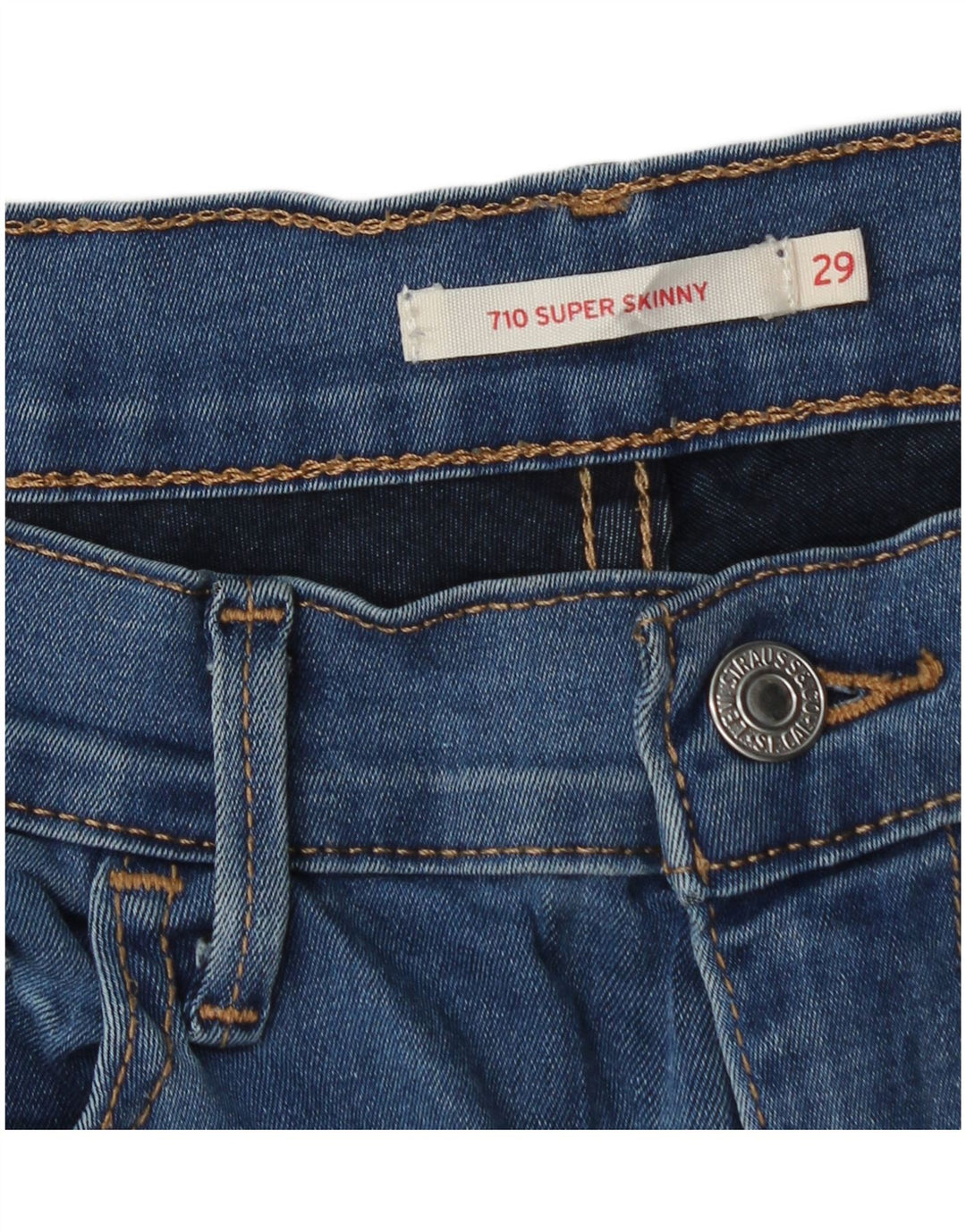 Levi's Dame 710 Super Skinny Jeans W29 L29 Blå Bomuld