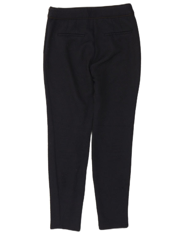 Zara Dame Slim Chino Bukser Medium W28 L28 Navy Blue Geometric