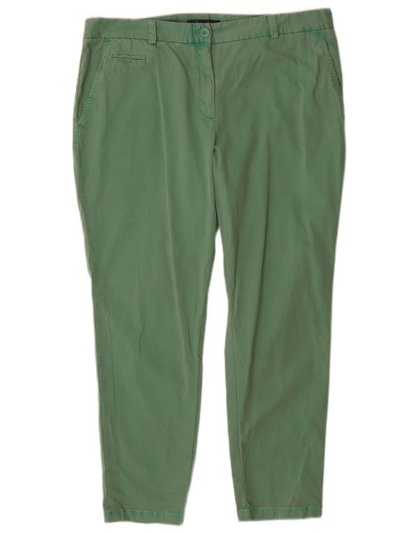 Marks & Spencer Dame Slim Chino Bukser UK 16 Large W36 L27 Grøn Bomuld