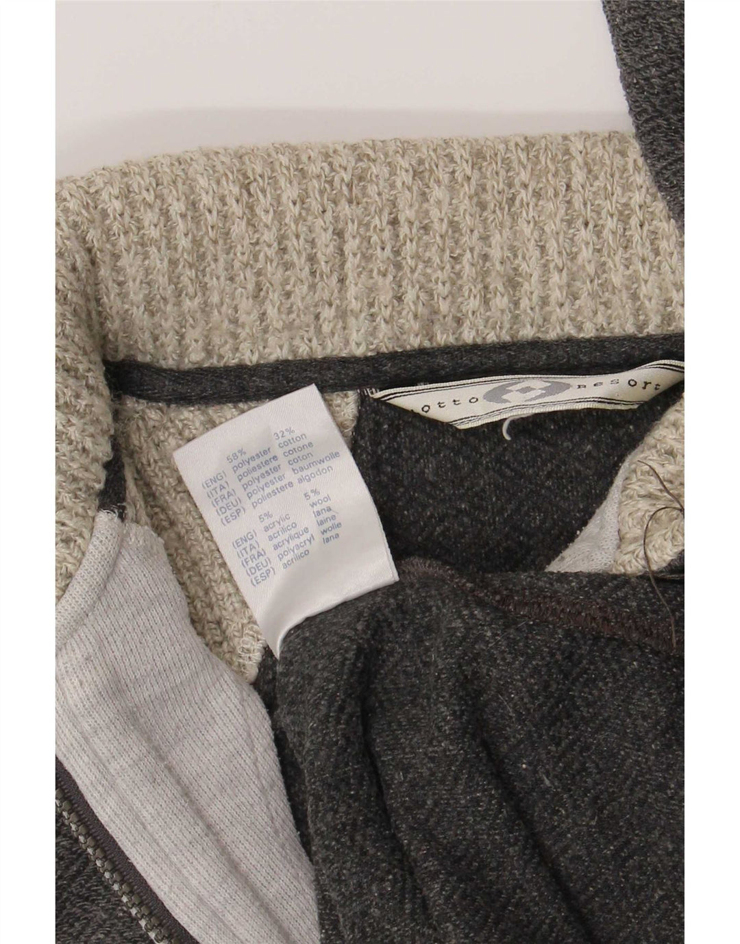 Lotto Dame Oversized Polo Neck Jumper Sweater UK 12 Medium Grå Flecked