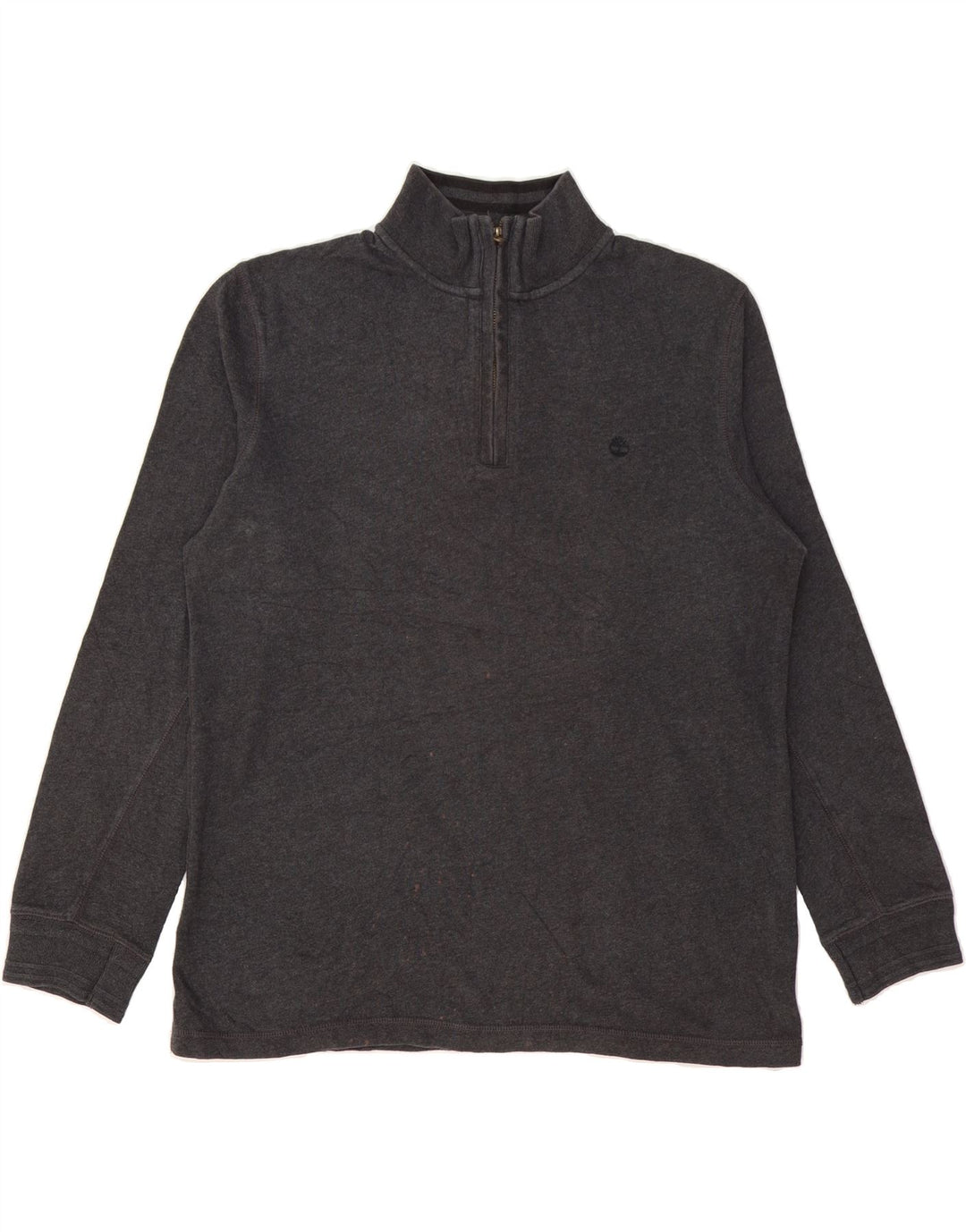 TIMBERLAND Mens Zip Neck Sweatshirt Jumper XL Grey Cotton Vintage Timberland and Second-Hand Timberland from Messina Hembry 