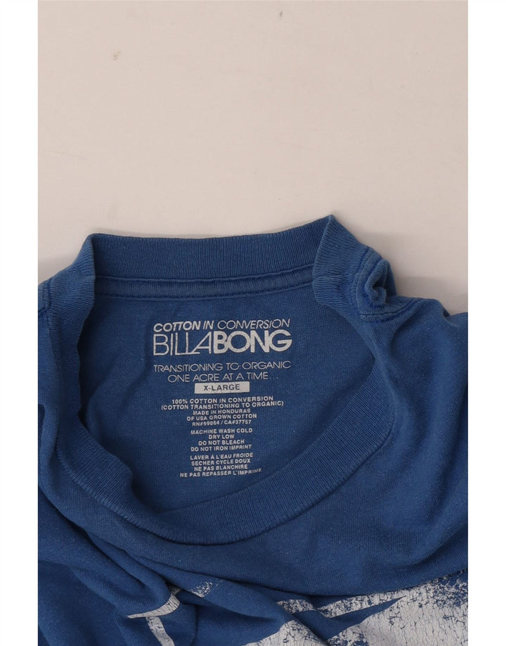 Billabong Herre Grafisk T-Shirt Top XL Blå Bomuld