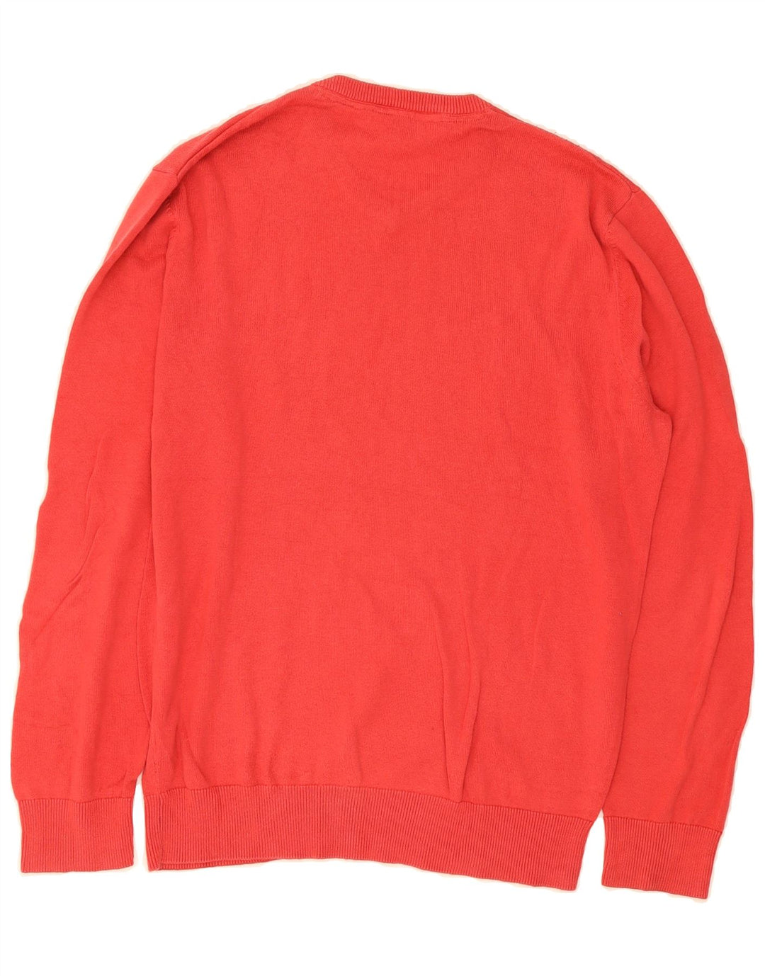 CREW CLOTHING Mens V-Neck Jumper Sweater Medium Red Cotton Vintage Crew Clothing and Second-Hand Crew Clothing from Messina Hembry 