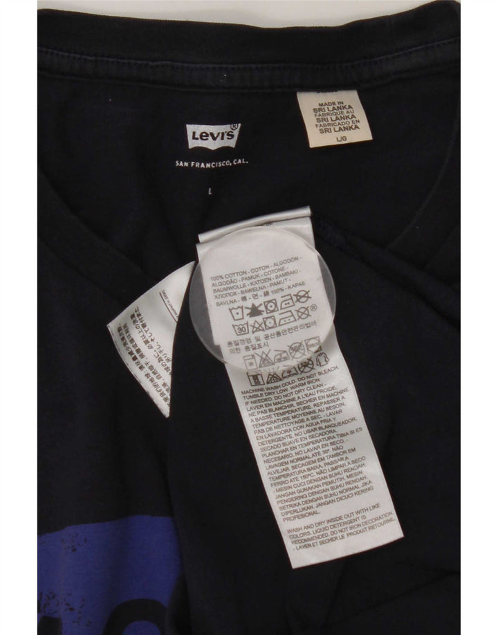 Levi's Herre grafisk T-shirt Top Stor marineblå bomuld