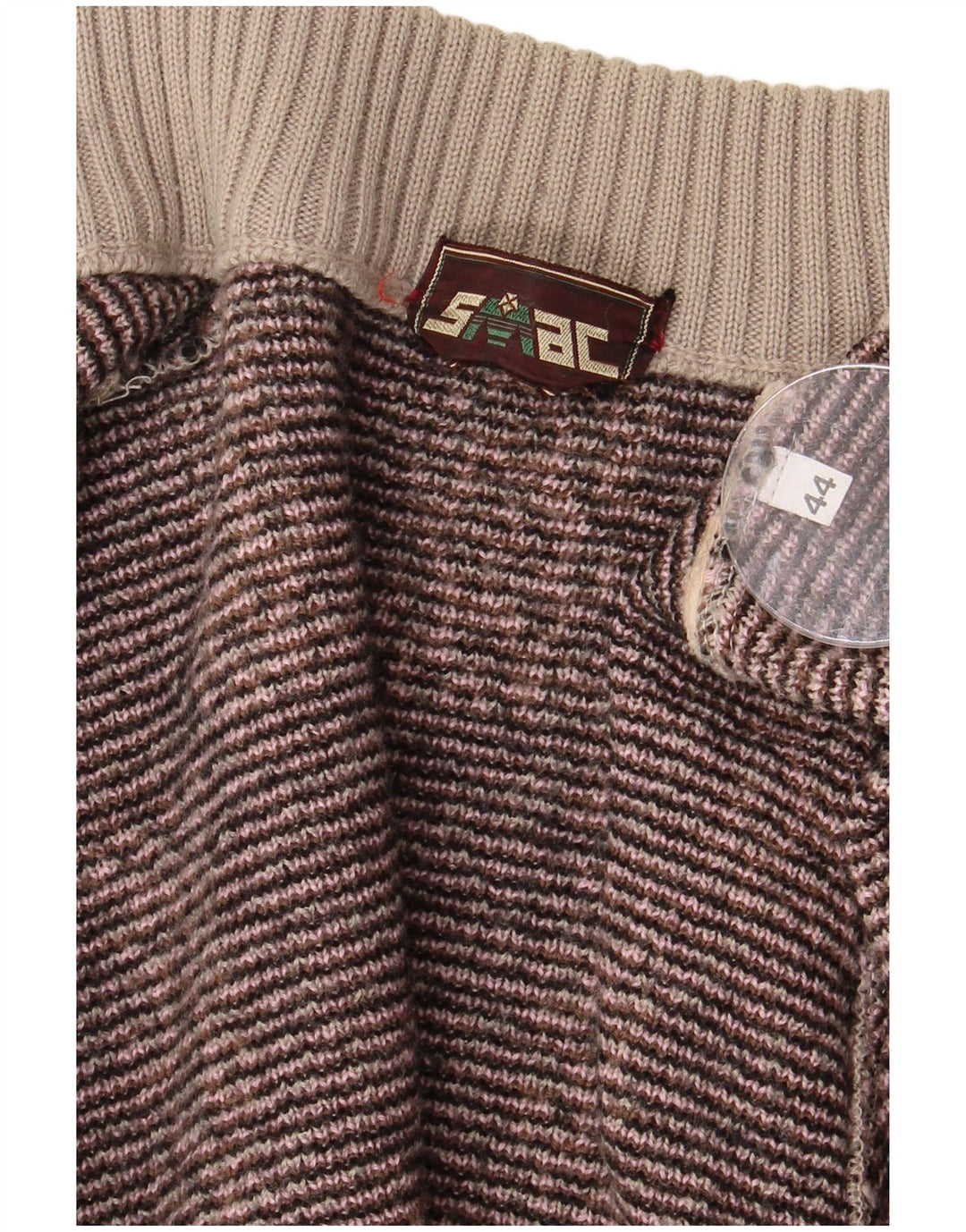 VINTAGE Dame Longline Åben Cardigan Sweater IT 44 Medium Brun Geometrisk