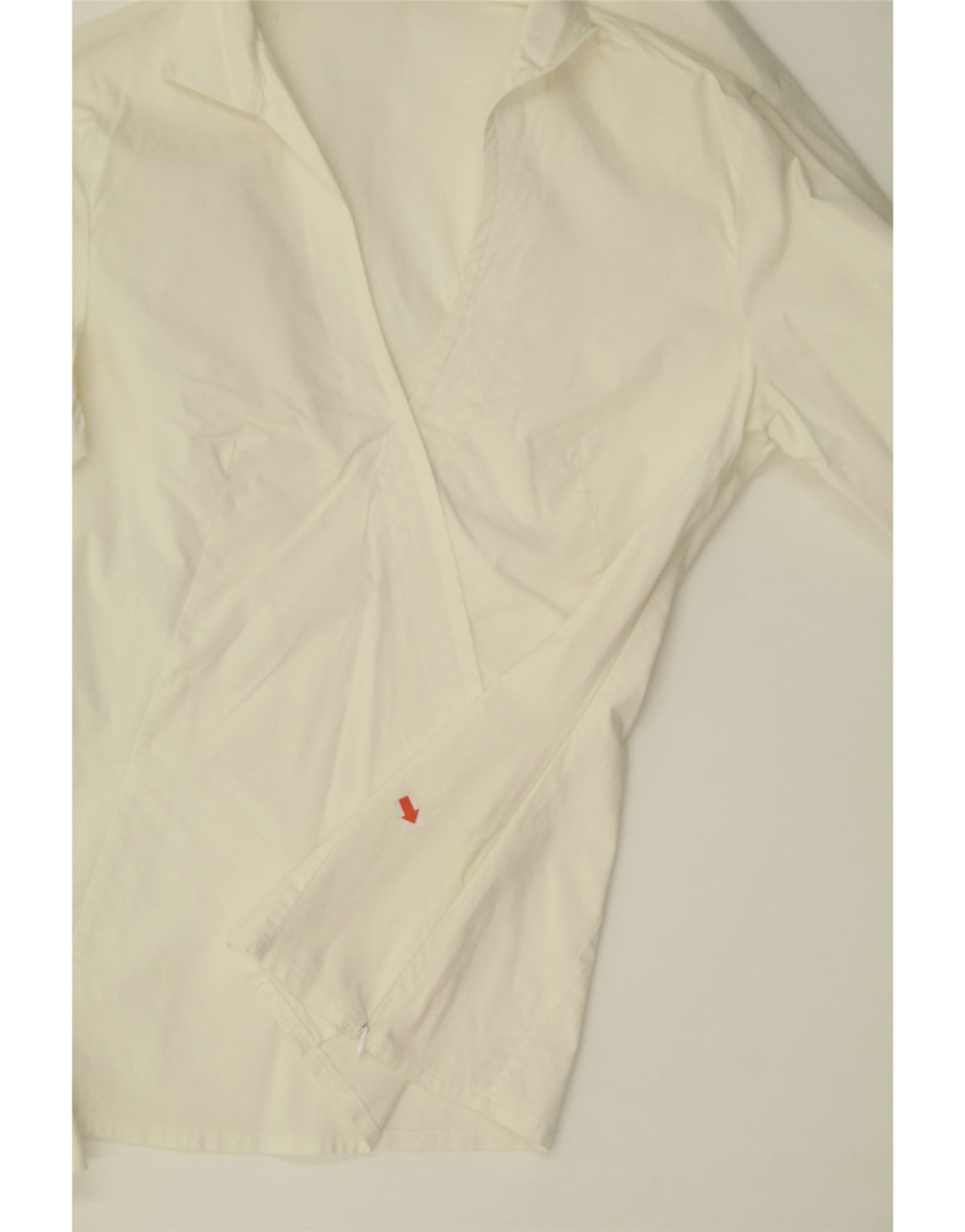 BENETTON skjortebluse til kvinder UK 12 Medium hvid bomuld