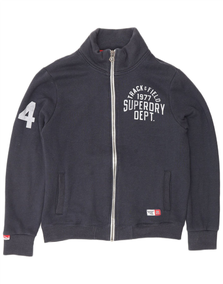 SUPERDRY Herre Track & Field Grafisk træningsdragt Topjakke Large Navy Blue