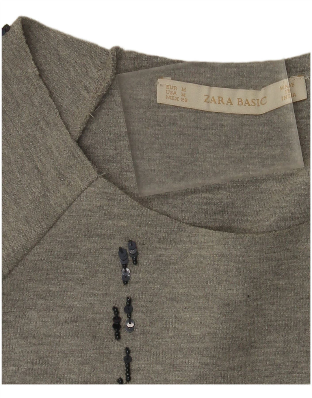 Zara Dame Oversized Top 3/4 ærme UK 14 Medium Grey Check