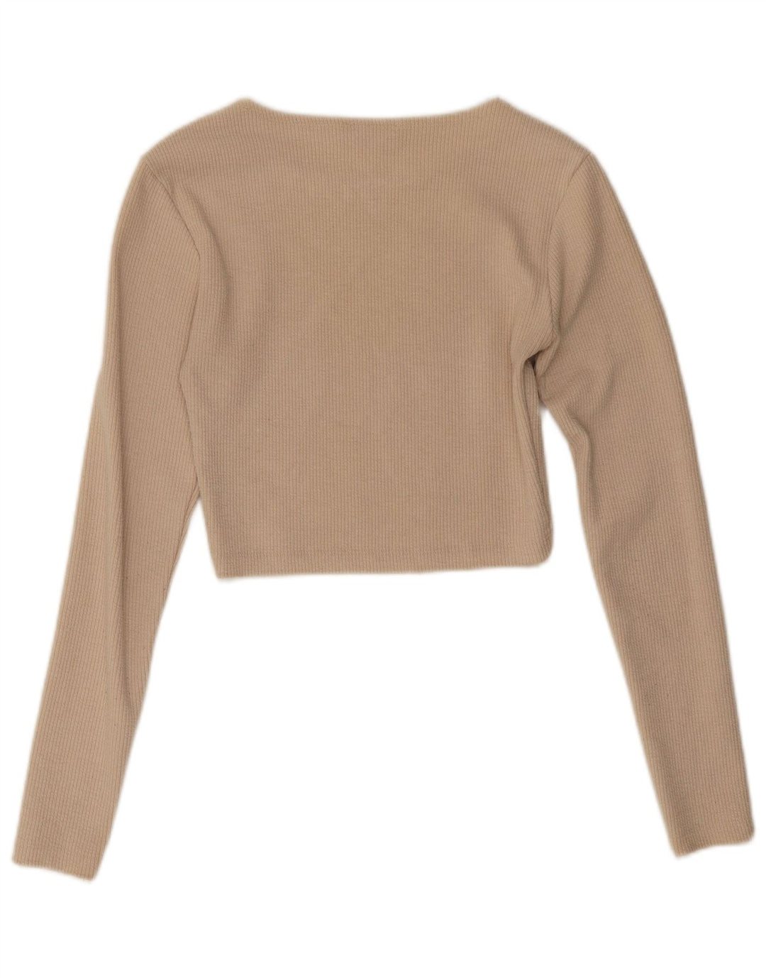 Zara Womens Crop Top Langærmet UK 12 Medium Beige