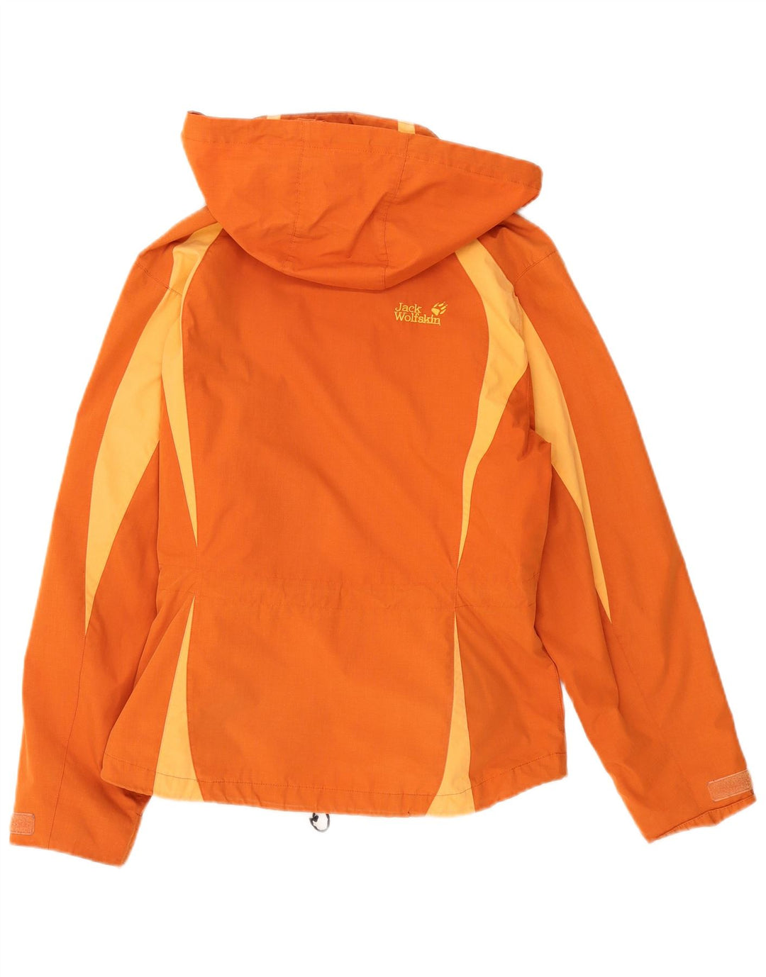 Jack Wolfskin Dame Regnjakke med hætte UK 14 Medium Orange Colourblock