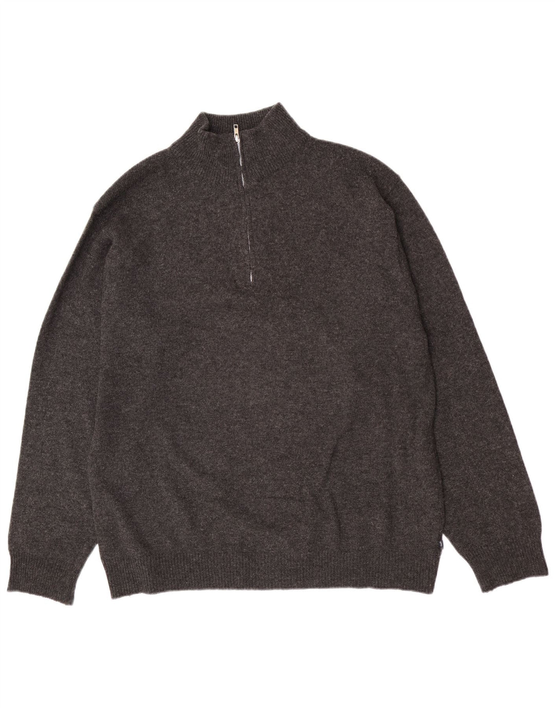 Asics Herre Zip Neck Jumper Sweater XL Grå lammeuld