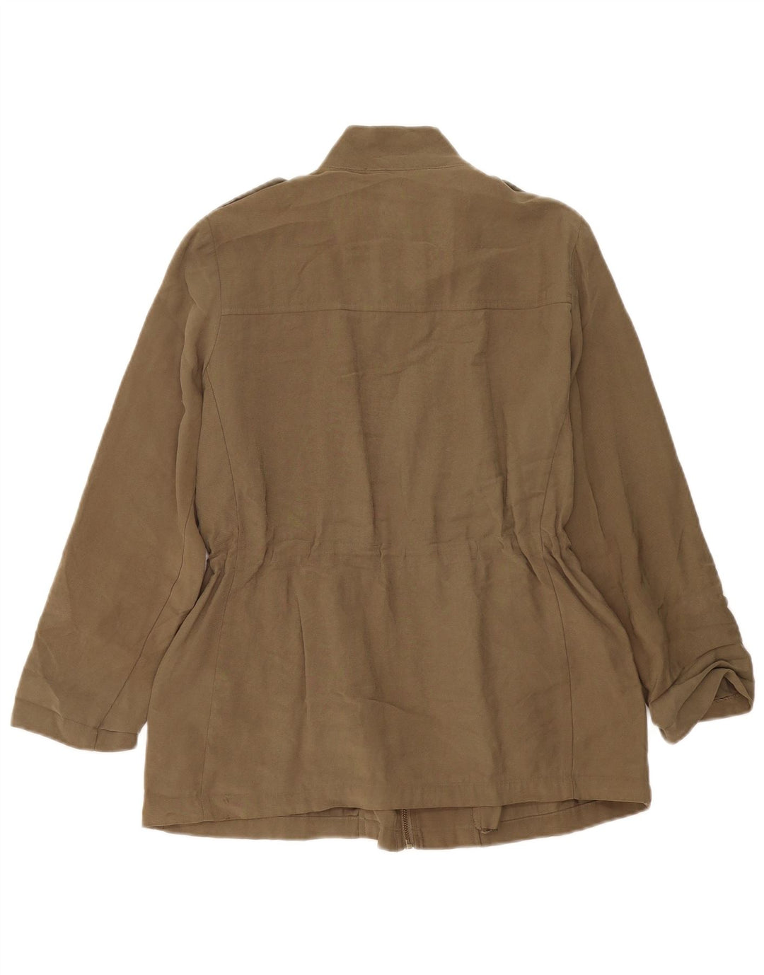 Zara Militærjakke til kvinder UK 14 Medium Khaki Viscose