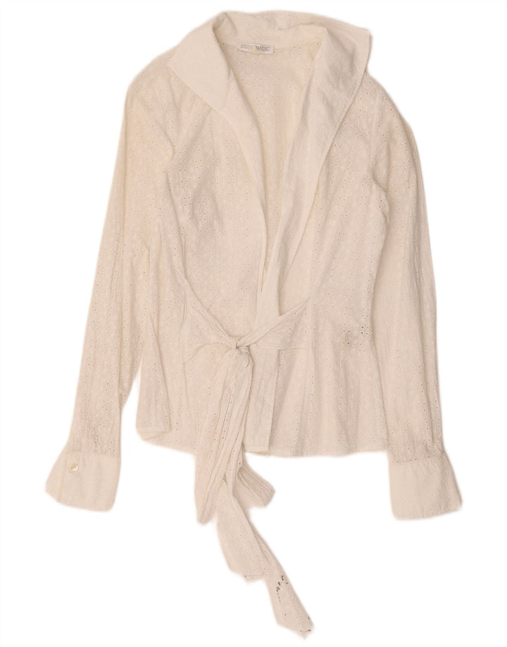 Naracamicie Dame Wrap Shirt Bluse US 2 XS Hvid Bomuld