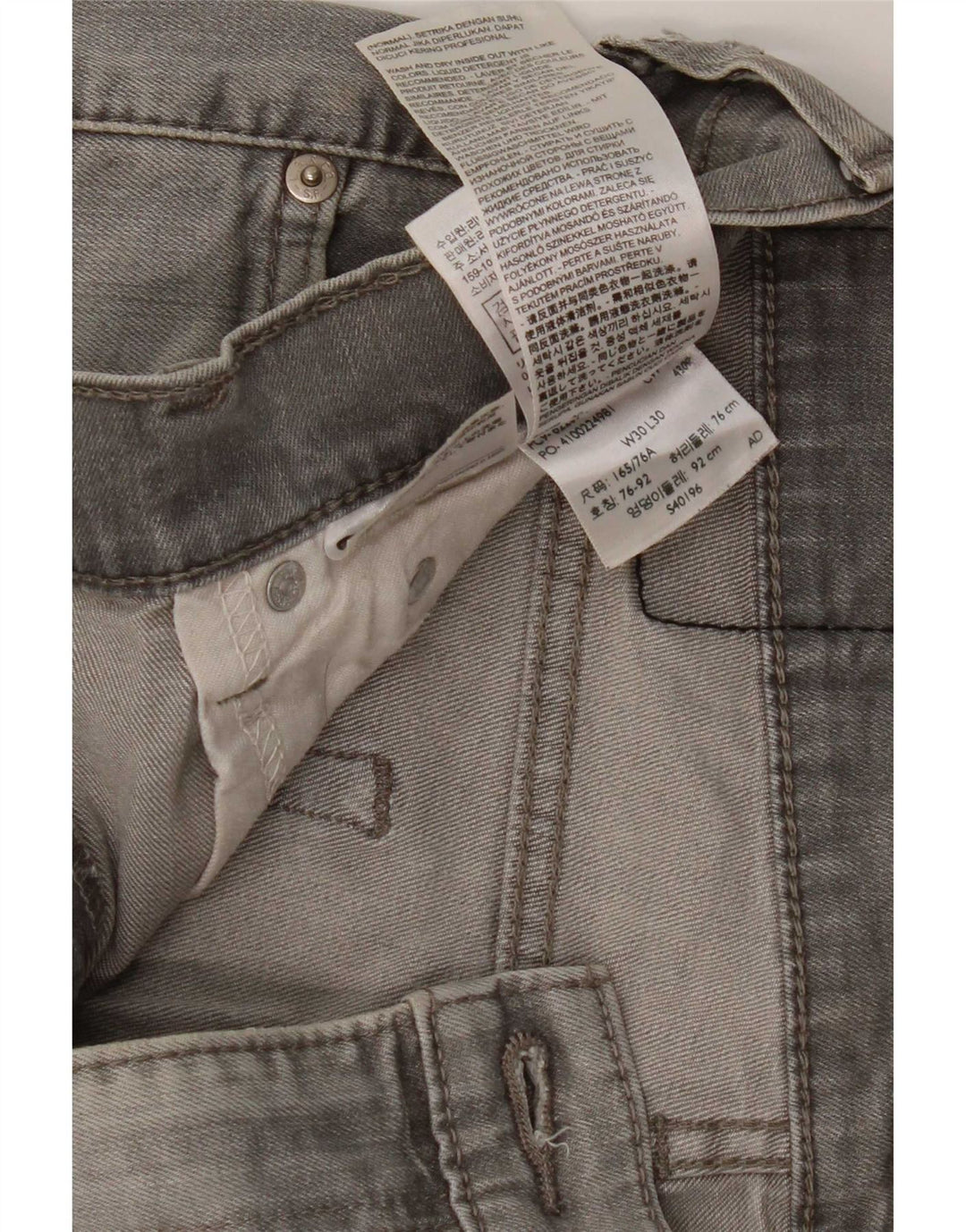 Levi's Slim Jeans til mænd W30 L30 Grå bomuld