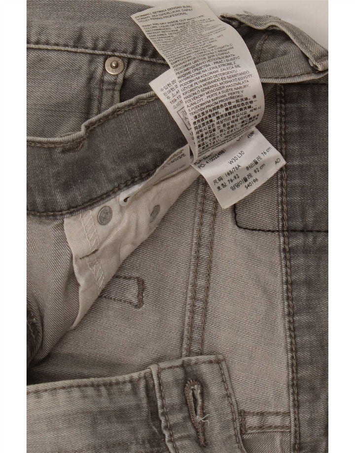 Levi's Slim Jeans til mænd W30 L30 Grå bomuld
