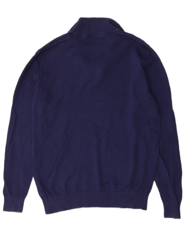 Besætningstøj Herre Zip Neck Jumper Sweater Medium Navyblå Bomuld