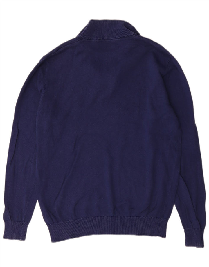 Besætningstøj Herre Zip Neck Jumper Sweater Medium Navyblå Bomuld