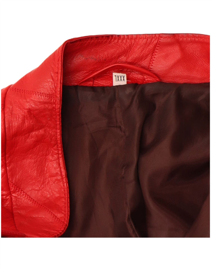 Vintage læderjakke til kvinder UK 22 3XL rødt læder