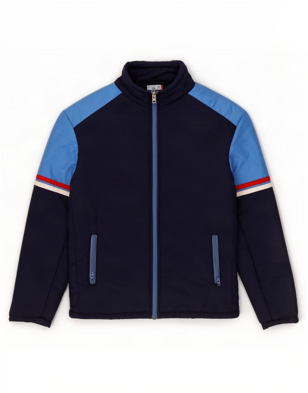 MARILENA Polstret jakke til mænd UK 38 Medium Navy Blue Colourblock Polyamid