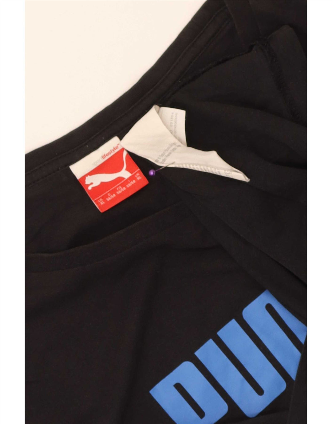 Puma Herre Grafisk T-Shirt Top XL Sort Bomuld