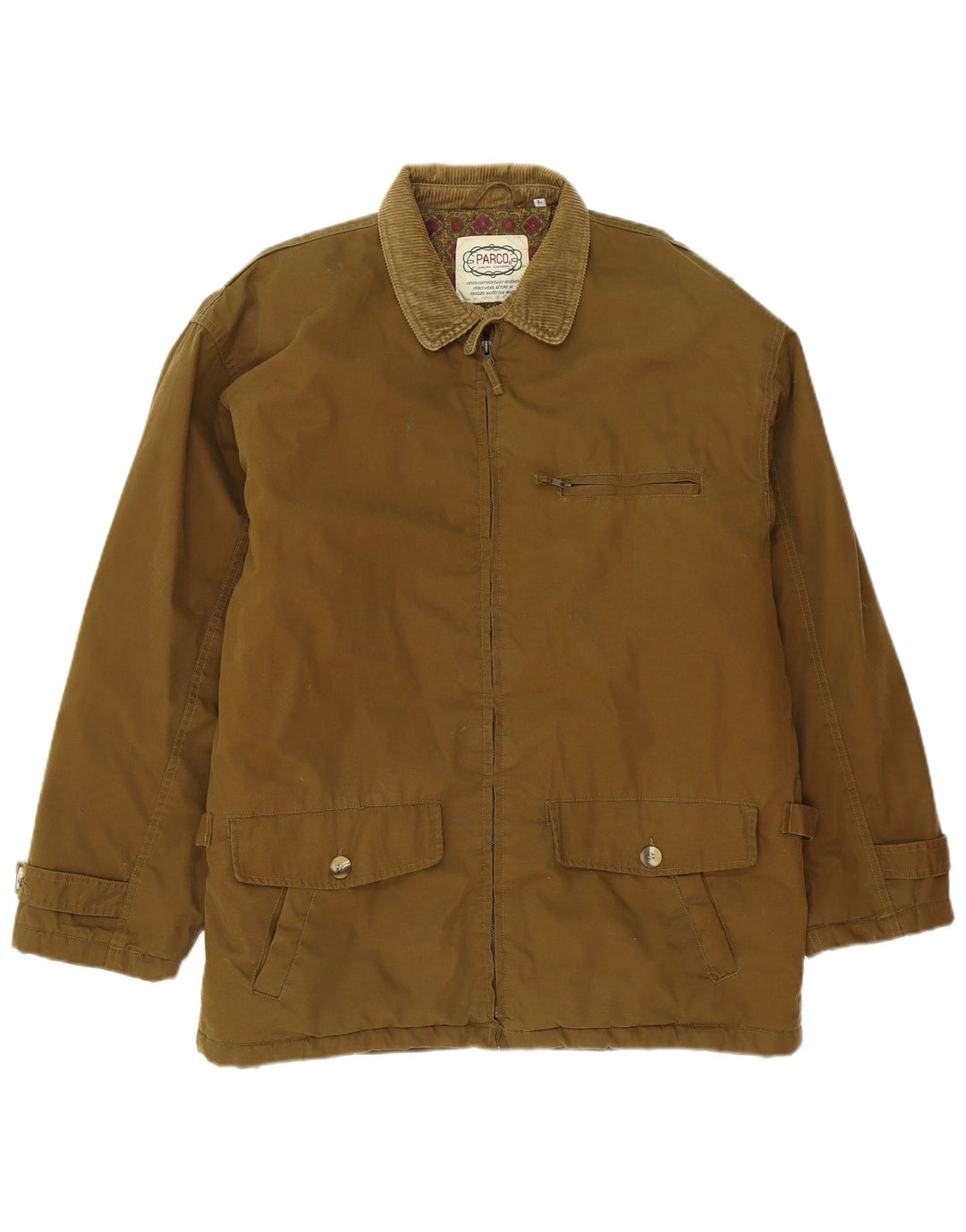 Vintage Herre Utility Jacket UK 40 Stor brun bomuld