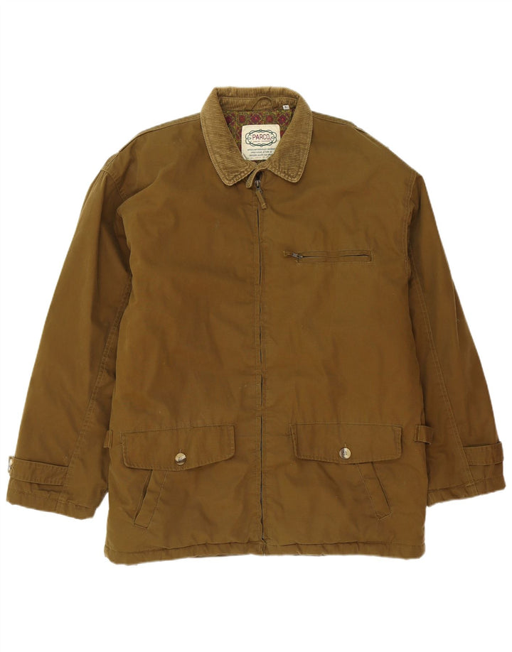 Vintage Herre Utility Jacket UK 40 Stor brun bomuld