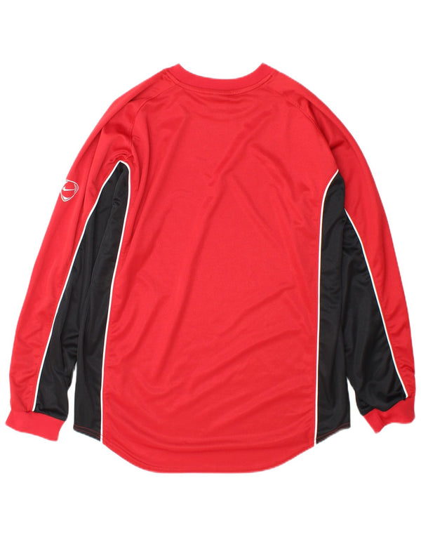 Nike Herre Top Langærmet UK 42/44 Large Red Colourblock Polyester