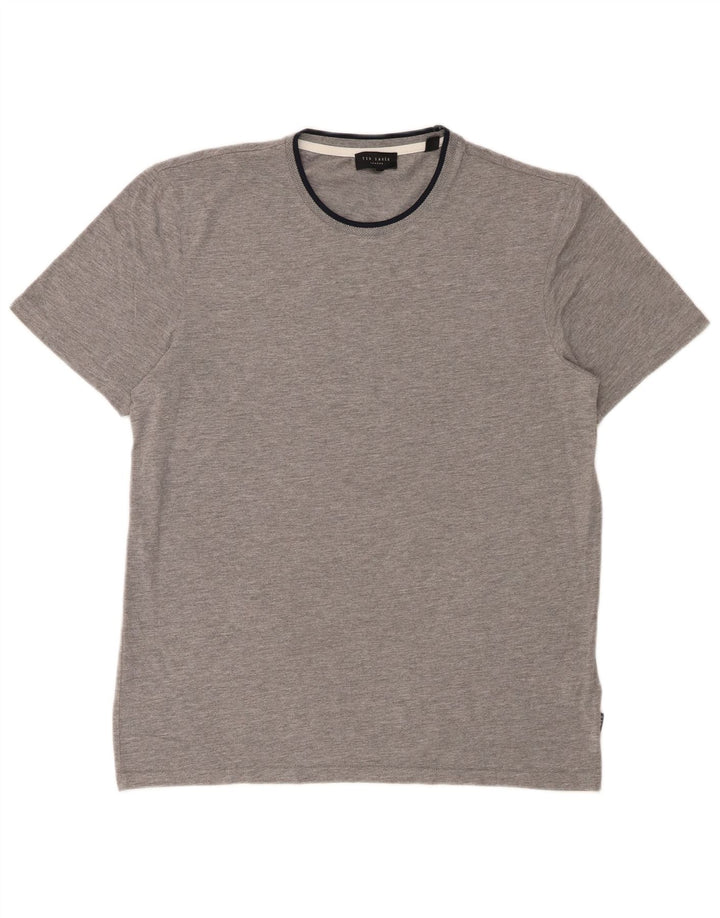 Ted Baker Herre T-Shirt Top Størrelse 3 Medium Grå Polyester