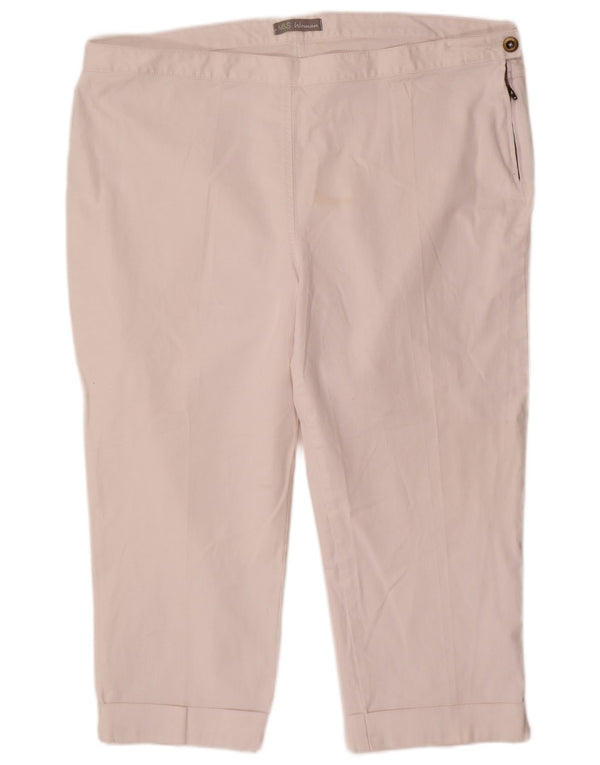 Marks & Spencer koniske Capri-bukser til kvinder UK 22 3XL W44 L22 Hvid