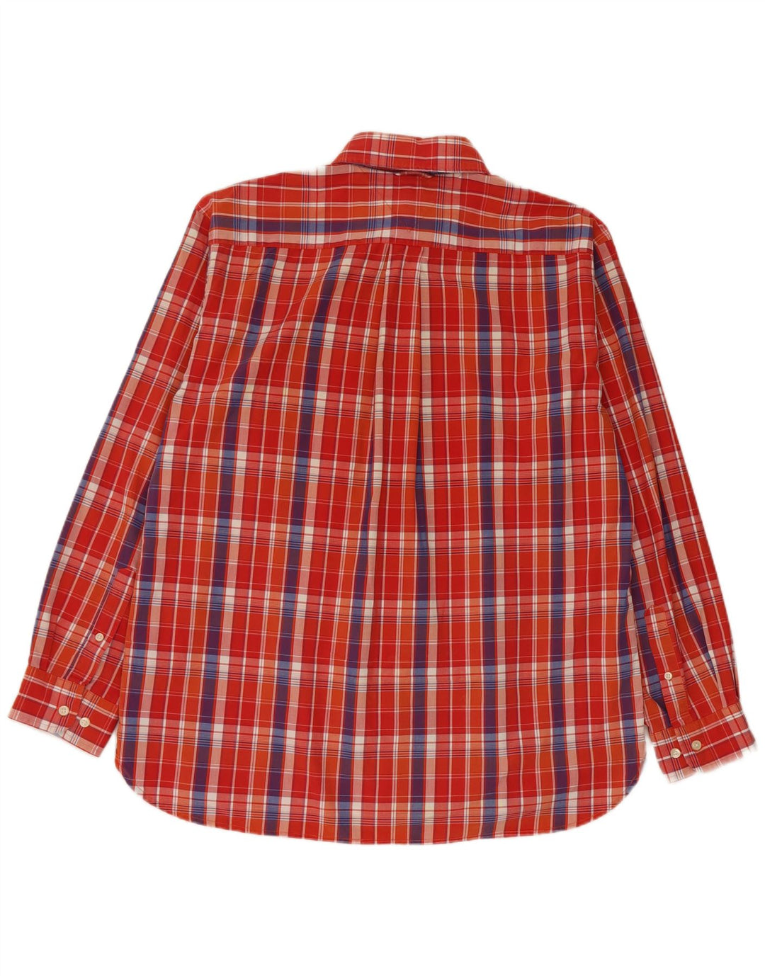 Tommy Hilfiger Herreskjorte Stor orange ternet bomuld