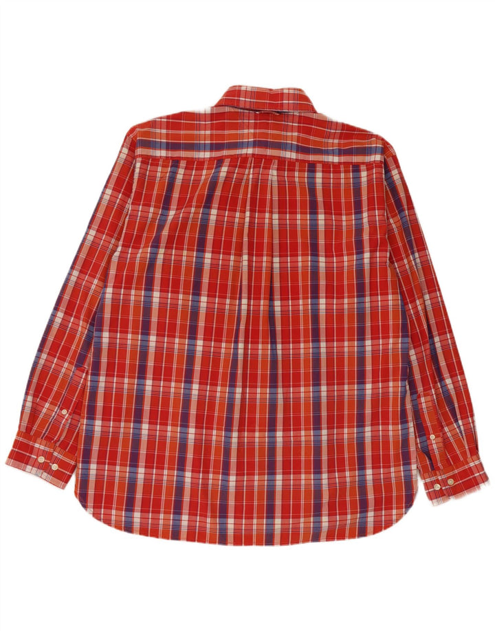 Tommy Hilfiger Herreskjorte Stor orange ternet bomuld