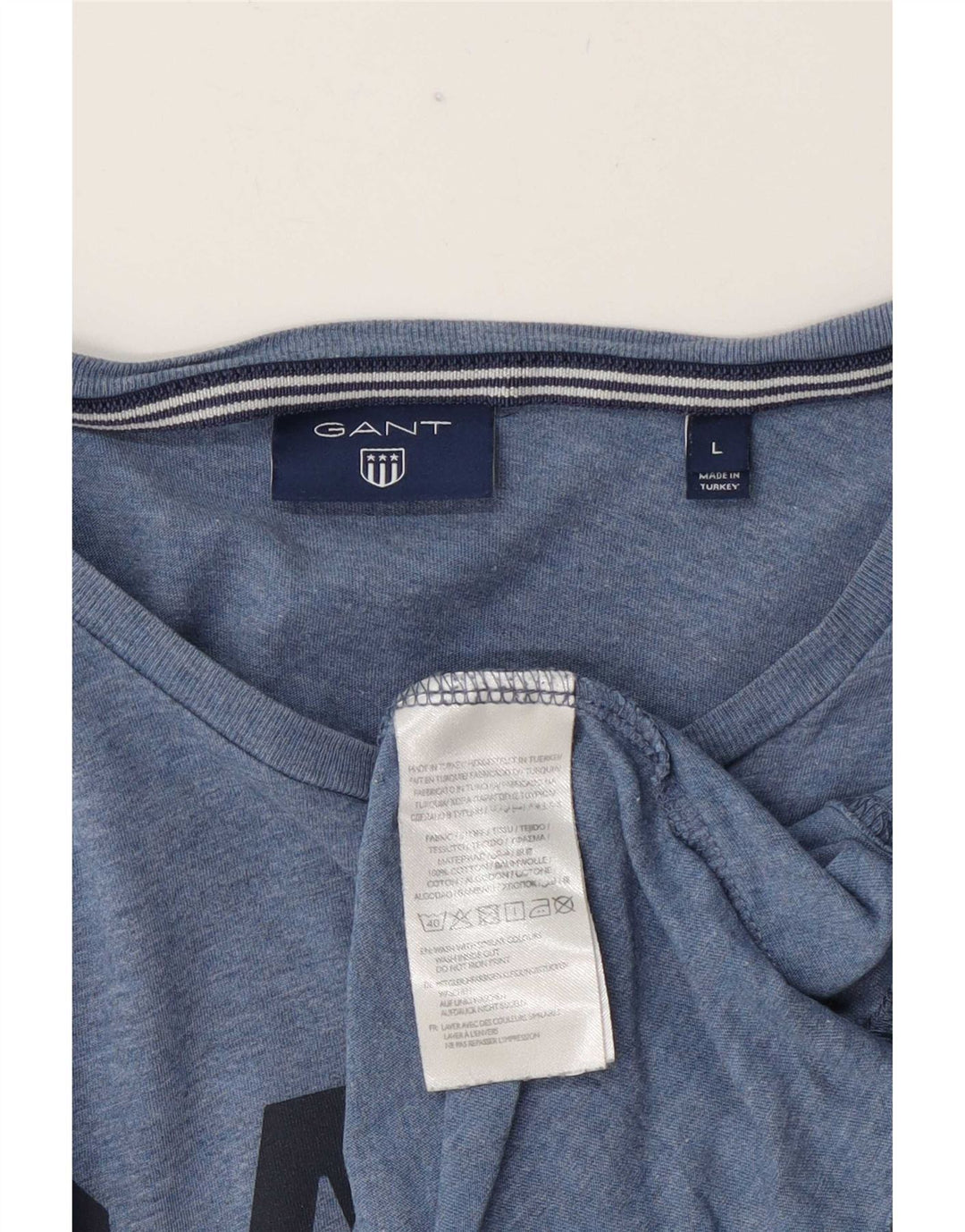 Gant Grafisk T-shirt top til mænd, stor blå bomuld