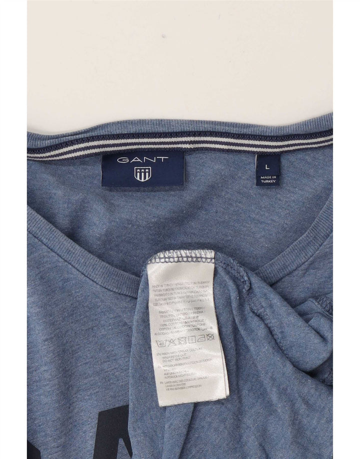 Gant Grafisk T-shirt top til mænd, stor blå bomuld