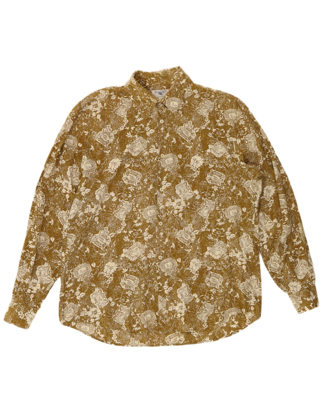 Vintage herreskjorte stor grøn blomster