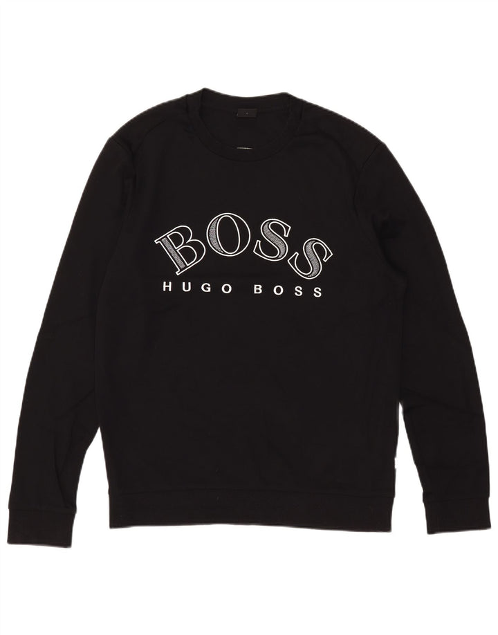 Hugo Boss Herre Grafisk Sweatshirt Jumper Stor Sort Bomuld