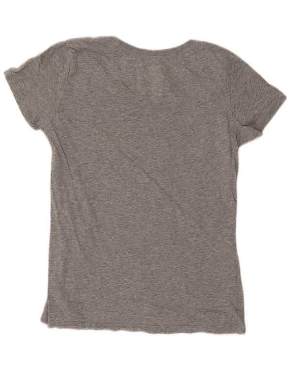 Nike Dame Slim Fit Grafisk T-Shirt Top UK 14 Stor Grå Flecked