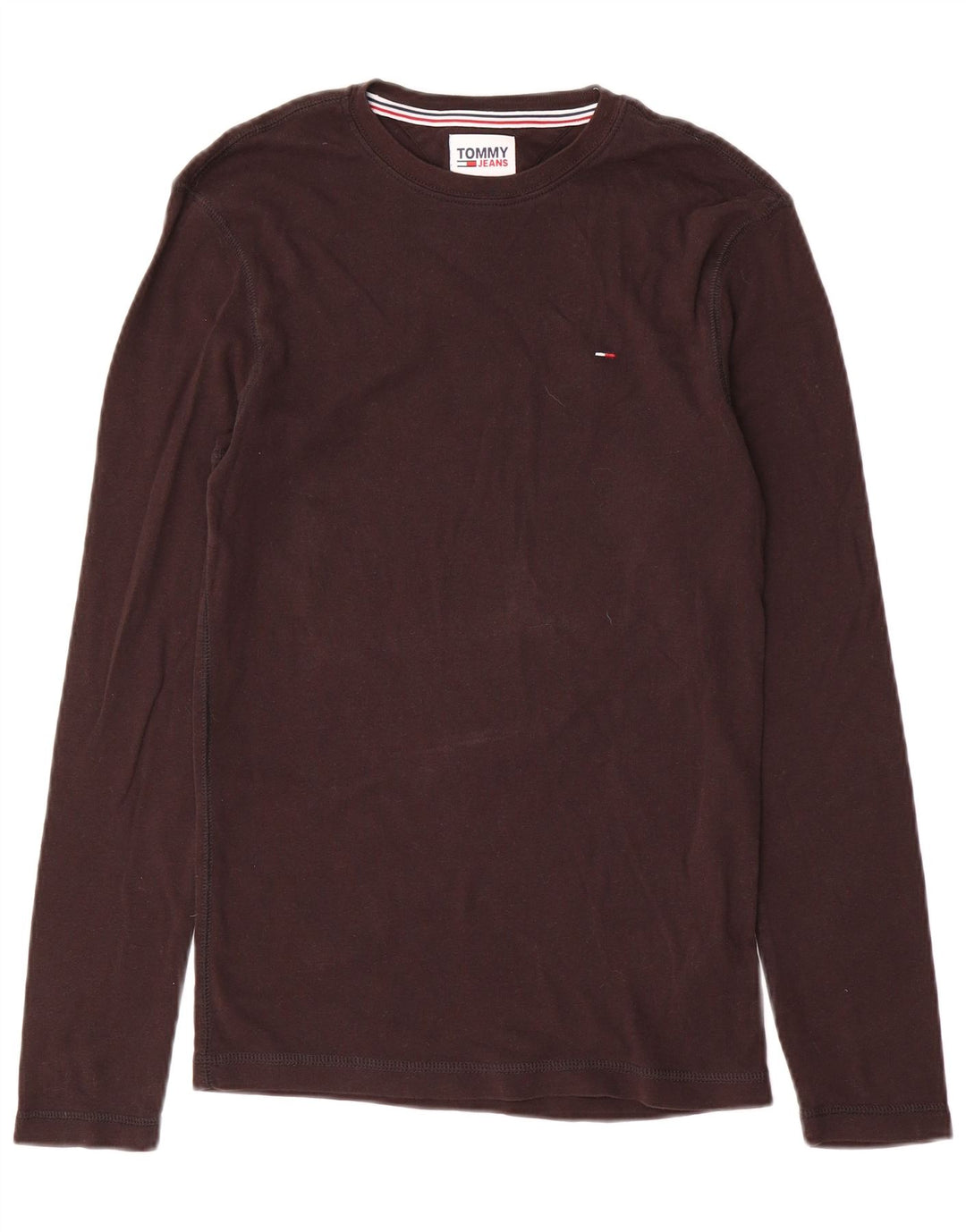 Tommy Hilfiger Dame Top Langærmet UK 12 Medium Brun Bomuld
