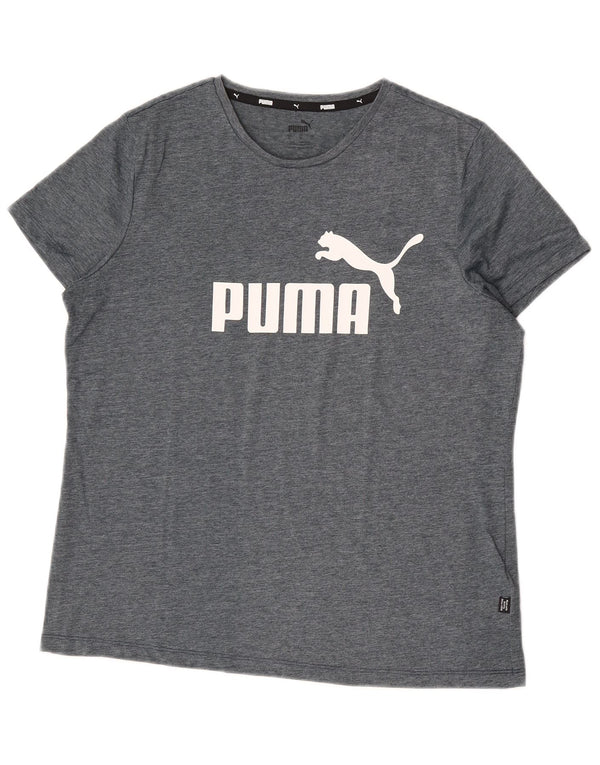 Puma Mens Graphic T-Shirt Top Large Grey Polyester