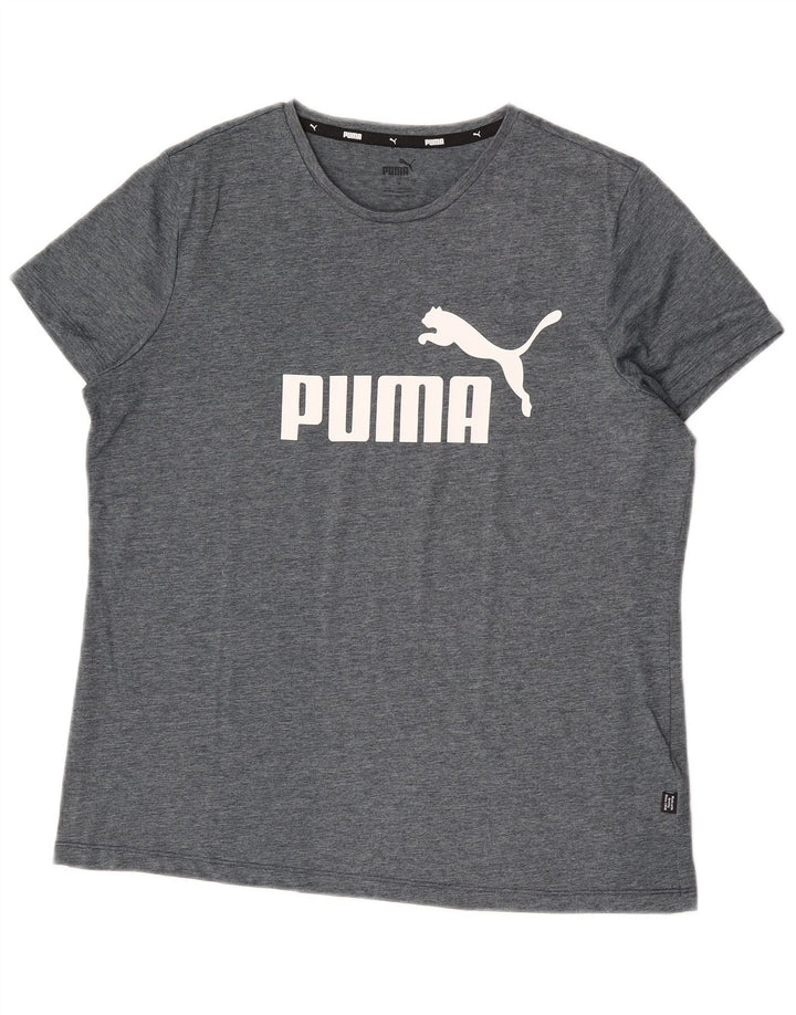 Puma Herre Grafisk T-Shirt Top Stor Grå Polyester