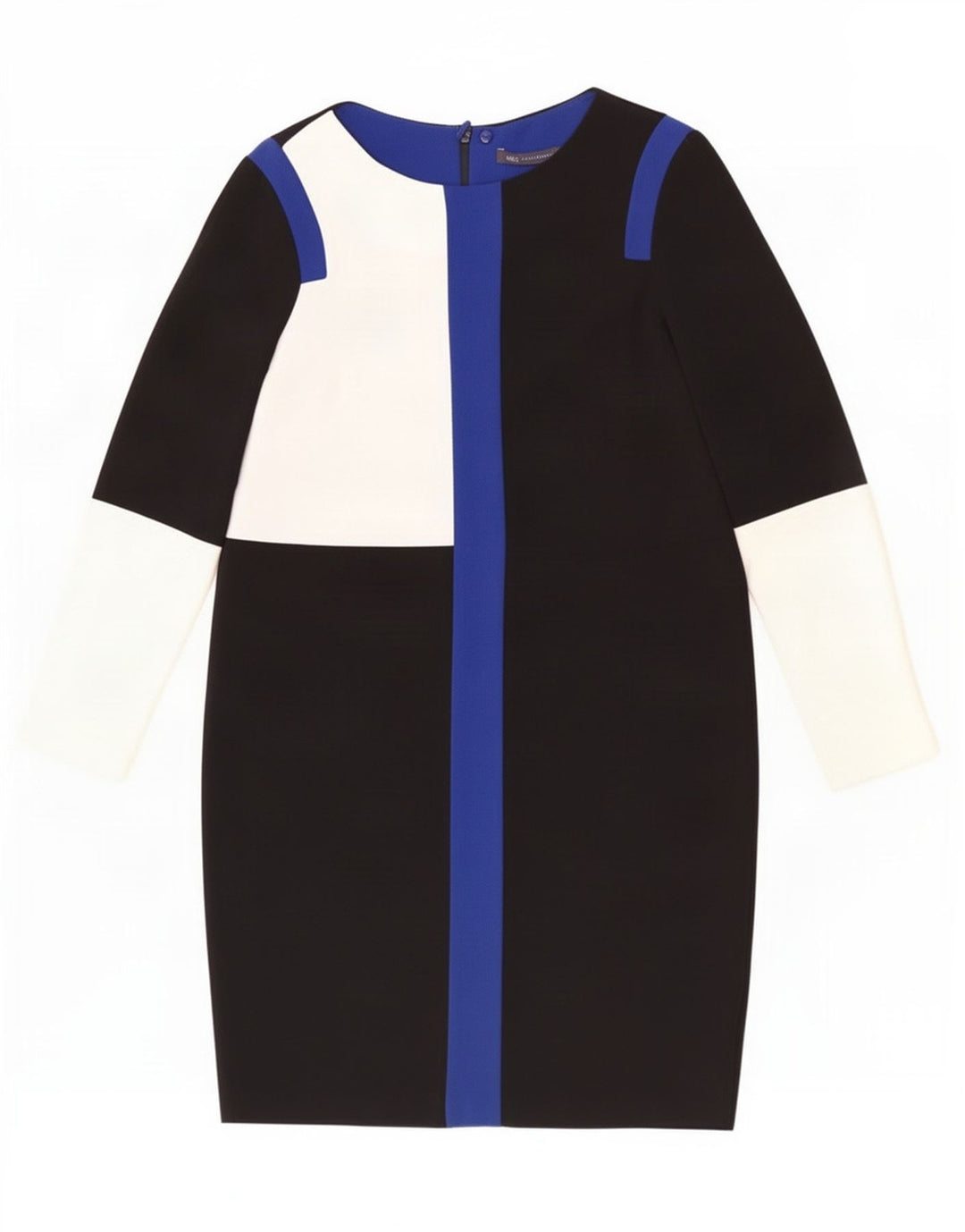 Marks & Spencer Womens Shift Dress UK 12 Medium Black Colourblock