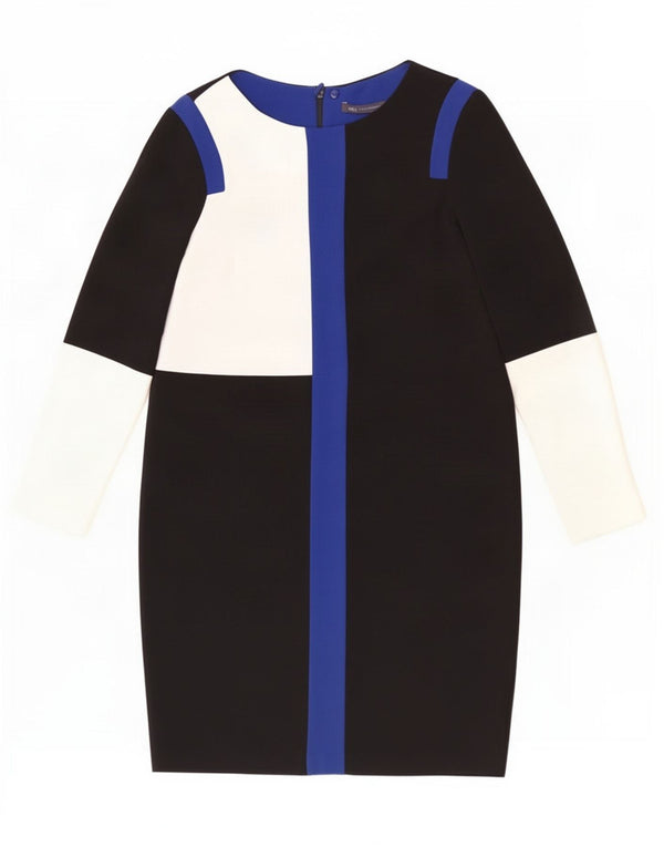 Marks & Spencer Womens Shift Dress UK 12 Medium Black Colourblock